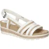 Easy Street Mel Espadrille Slingback Platform Wedge Sandal In White