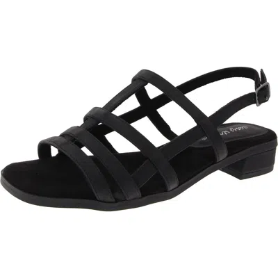 Easy Street Merline Womens Adjustable Faux Leather Slingback Sandals In Black
