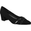 Easy Street Millie Womens Solid Faux Leather Block Heels In Black/black