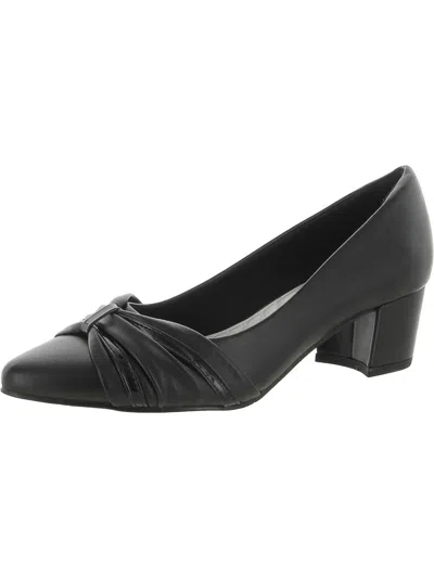 Easy Street Millie Womens Block Heel Pointed Toe Pumps In Navy