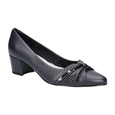 EASY STREET MILLIE WOMENS POINTED CLOSED TOE BLOCK HEEL PUMPS