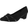 Easy Street Millie Womens Solid Faux Leather Block Heels In Black Lamy