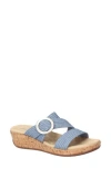 Easy Street Mina Wedge Sandal In Denim Wave