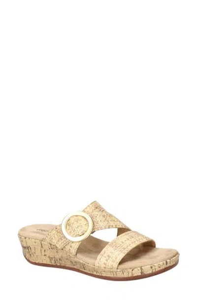 Easy Street Mina Wedge Sandal In Metallic Woven Ombre
