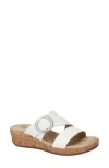 Easy Street Mina Wedge Sandal In White Wave