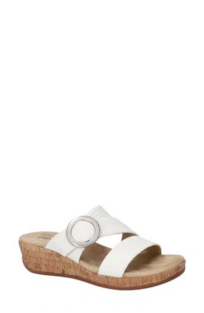 Easy Street Mina Wedge Sandal In White Wave