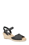 Easy Street Miramar Ankle Strap Wedge Sandal In Black