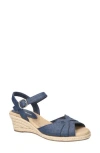 Easy Street Miramar Ankle Strap Wedge Sandal In Blue