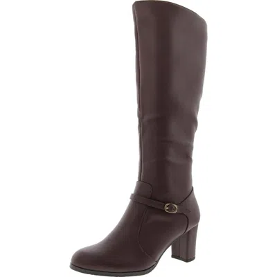 Easy Street Missy Womens Zipper Faux Leather Knee-high Boots In Brown