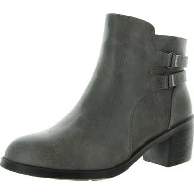 Easy Street Murphy Womens Zipper Manmade Ankle Boots In Grey