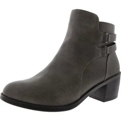 Easy Street Murphynn Womens Comfort Insole Manmade Ankle Boots In Grey