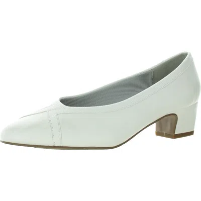 Easy Street Myrtle Womens Padded Insole Faux Leather Pumps In White