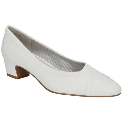 Easy Street Myrtle Womens Padded Insole Faux Leather Pumps In White