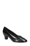 Easy Street Neva Cap Toe Pump In Black Patent
