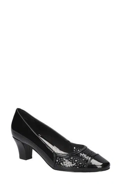 Easy Street Neva Cap Toe Pump In Black Patent