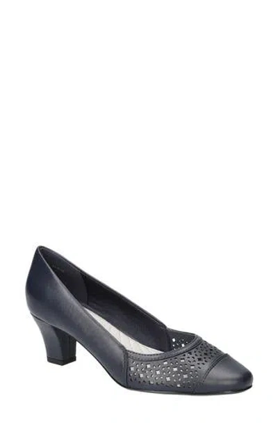 Easy Street Neva Cap Toe Pump In Navy