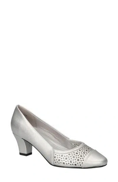 Easy Street Neva Cap Toe Pump In Silver