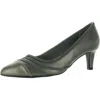 Easy Street Nobel Womens Cushioned Footbed Faux Leather Pumps In Silver