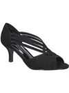 Easy Street Oceana Womens Faux Leather Peep Toe Heels In Black