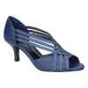 Easy Street Oceana Womens Round Open Toe Stiletto Heel Pumps In Blue