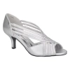 Easy Street Oceana Womens Round Open Toe Stiletto Heel Pumps In Silver