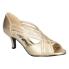 Easy Street Oceana Womens Round Open Toe Stiletto Heel Pumps In Gold