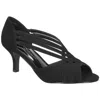 Easy Street Oceana Womens Faux Leather Peep Toe Heels In Black