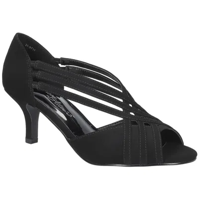 EASY STREET OCEANA WOMENS STRAPPY FAUX SUEDE KITTEN HEELS