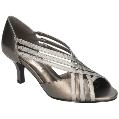 Easy Street Oceana Womens Strappy Faux Suede Kitten Heels In Multi
