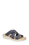 Easy Street Paola Wedge Sandal In Navy