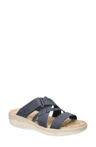 Easy Street Paola Wedge Sandal In Navy