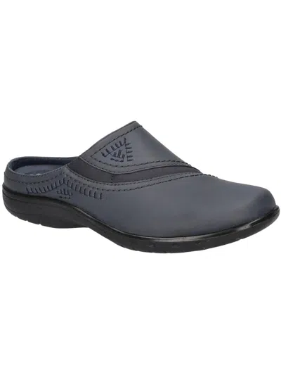 Easy Street Parley Womens Faux Leather Slip On Mules In Navy