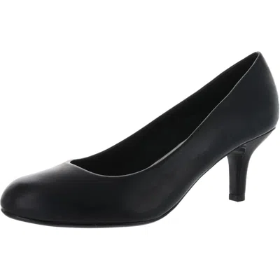 Easy Street Passion Womens Faux Leather Comfort Dress Heels In Black