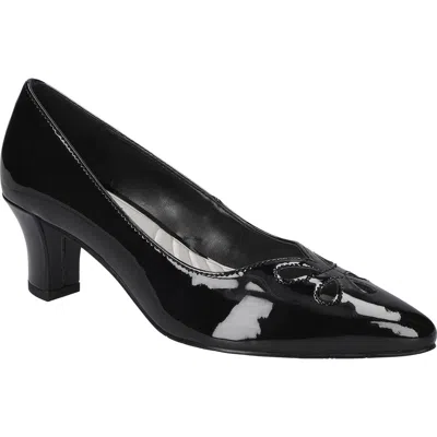 Easy Street Pat Pointed Toe Pump In Black Patent