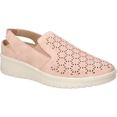 Easy Street Petal Laser Cut Slingback Sneaker In Blush