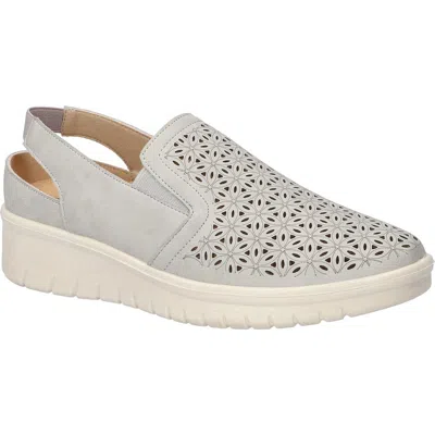 Easy Street Petal Laser Cut Slingback Sneaker In Grey