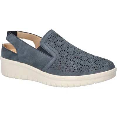 Easy Street Petal Laser Cut Slingback Sneaker In Navy