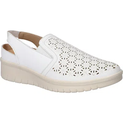 Easy Street Petal Laser Cut Slingback Sneaker In White