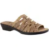 Easy Street Petunia Womens Cork Slip On Wedge Sandals In Brown
