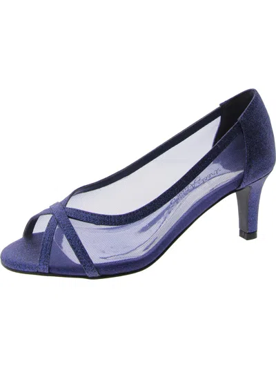 Easy Street Picaboo Womens Round Open Toe Stiletto Heel Pumps In Blue
