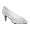 Easy Street Picaboo Womens Round Open Toe Stiletto Heel Pumps In White