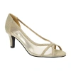 Easy Street Picaboo Womens Round Open Toe Stiletto Heel Pumps In Gold