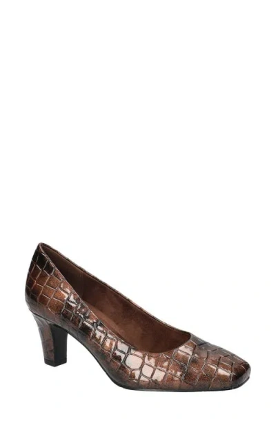 Easy Street Women's Poet Square Toe Pumps In Brown