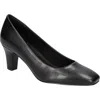 Easy Street Poet Womens Solid Manmade Block Heels In Black