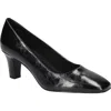 Easy Street Women's Poet Square Toe Pumps In Black Crinkled Patent