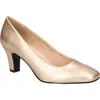 Easy Street Women's Poet Square Toe Pumps In Gold