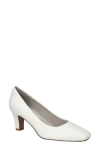 Easy Street Women's Poet Square Toe Pumps In White