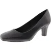 Easy Street Poet Womens Padded Insole Faux Leather Pumps In Black