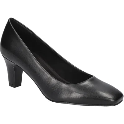 Easy Street Poet Womens Solid Manmade Block Heels In Black