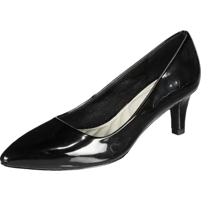 Easy Street Pointe Womens Faux Leather Pointed Toe Dress Heels